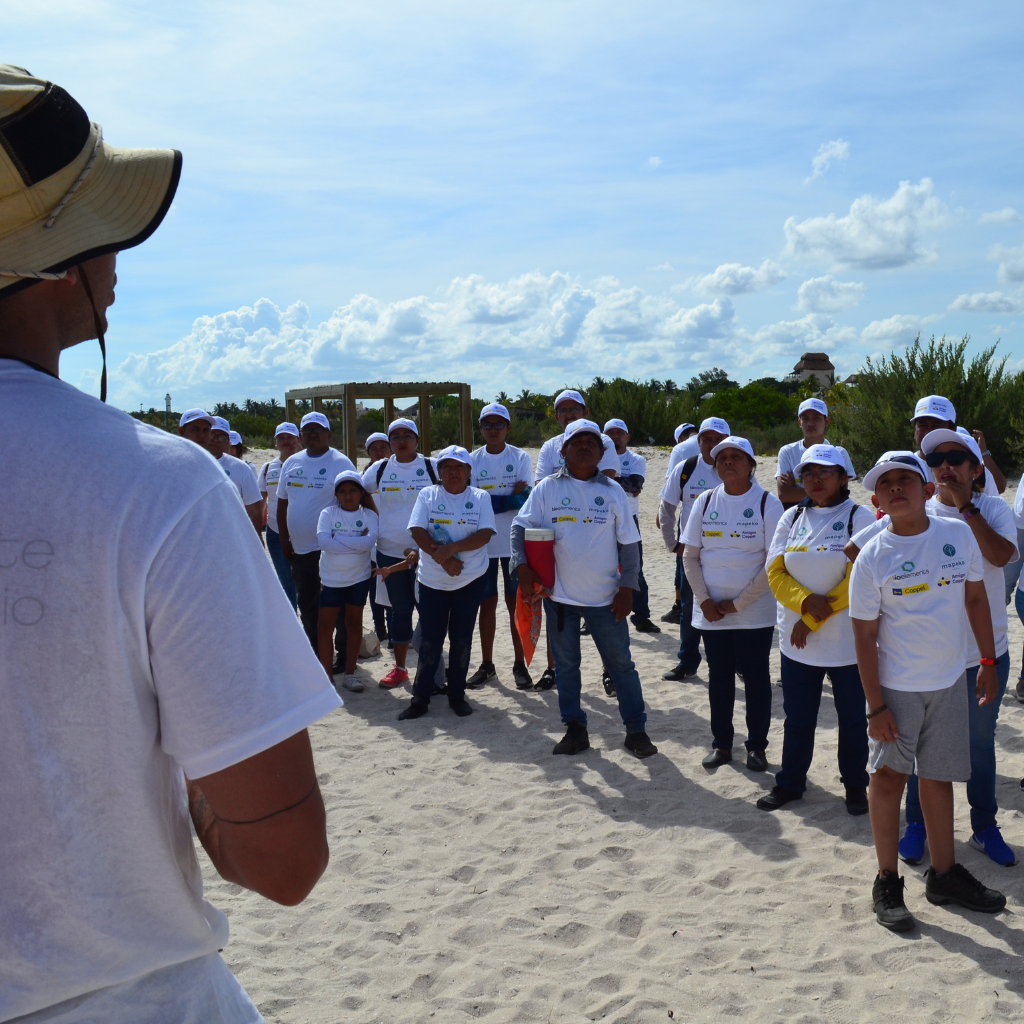 voluntarios limpiando playa